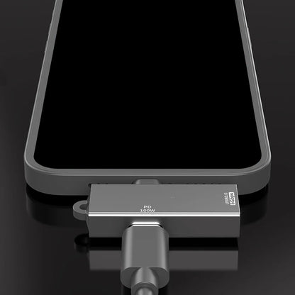 OTG-sovitin USB-C - USB-A Techsuit A21, Harmaa