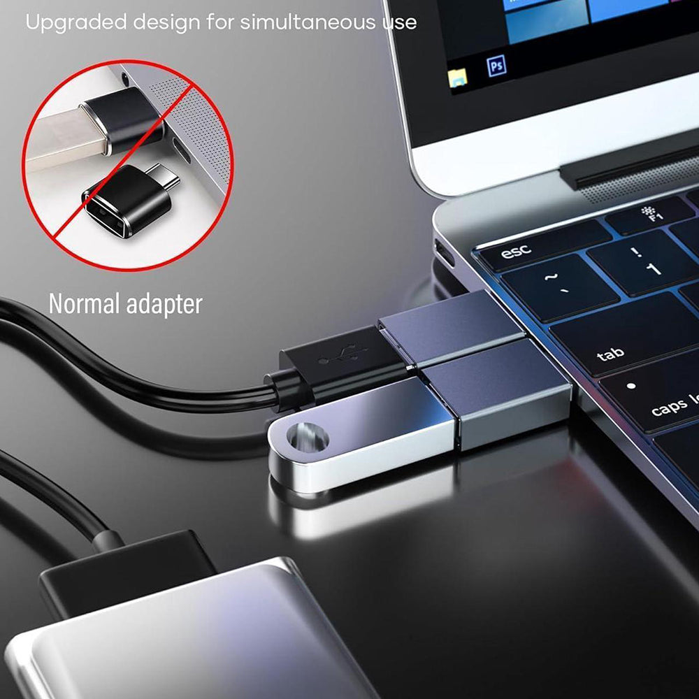 OTG-sovitin USB-C - USB-A Techsuit A8 SlateVolt, Harmaa