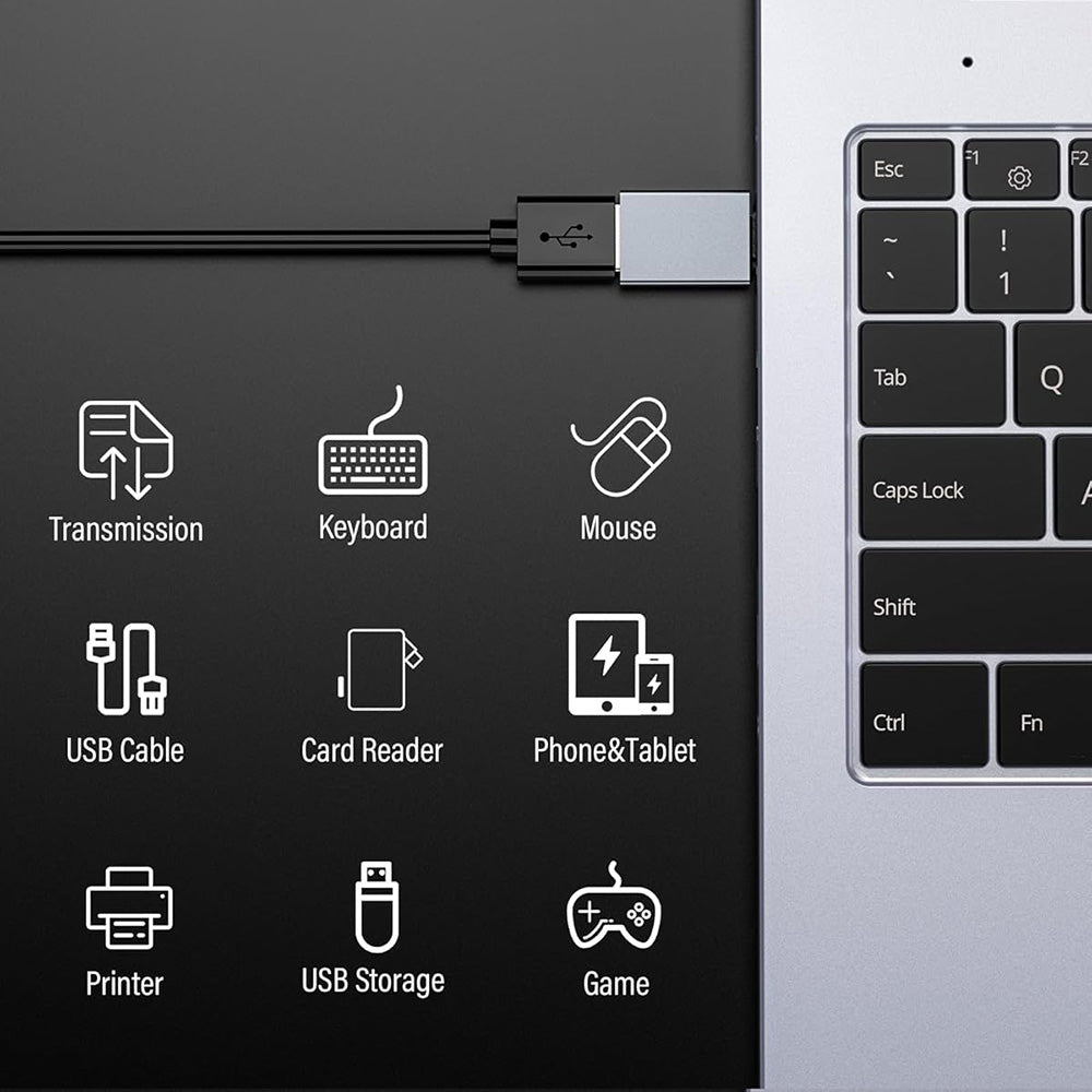 OTG-sovitin USB-C - USB-A Techsuit A8 SlateVolt, Harmaa