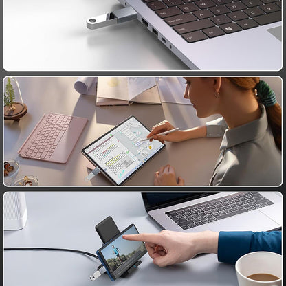 OTG-sovitin USB-C - USB-A Techsuit A8 SlateVolt, Harmaa