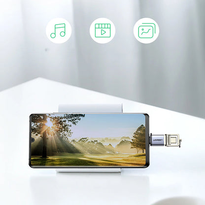 OTG-sovitin USB-C - USB-A UGREEN US270 (50283), Harmaa