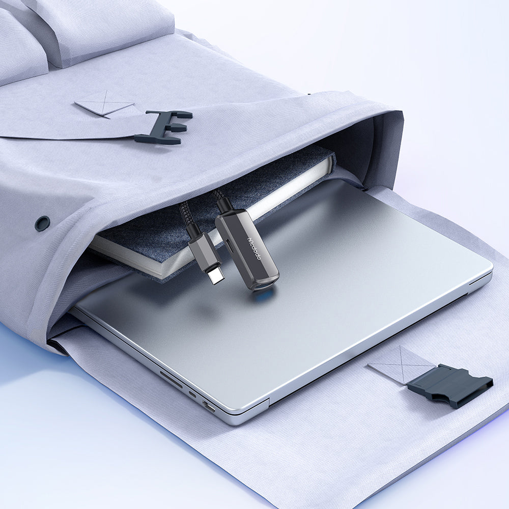 OTG-sovitin USB-C - USB-A / USB-C McDodo CA-2830, Harmaa