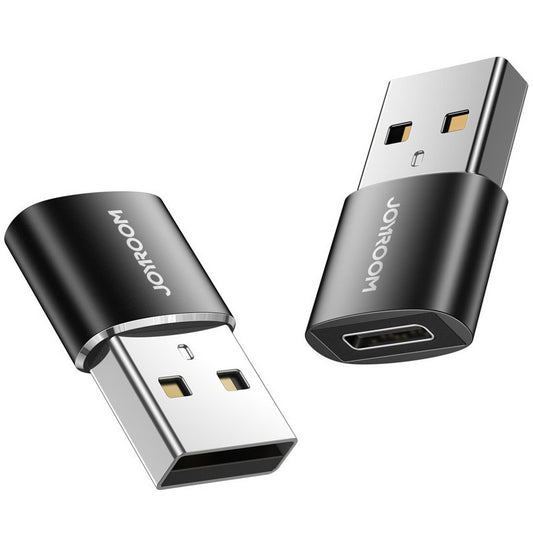 USB-C - USB-A -datan ja latauksen sovitin Joyroom S-H152, 2 kappaleen setti, Musta