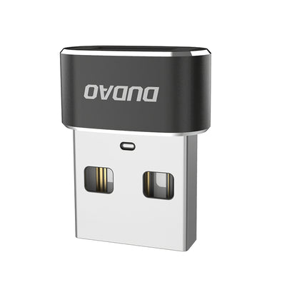USB-C ja USB-A data- ja lataussovitin Dudao L16AC, musta