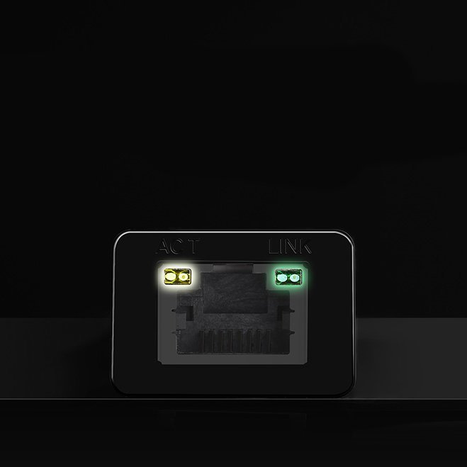 UGREEN CR110 -verkkokortti, RJ45, USB, Musta