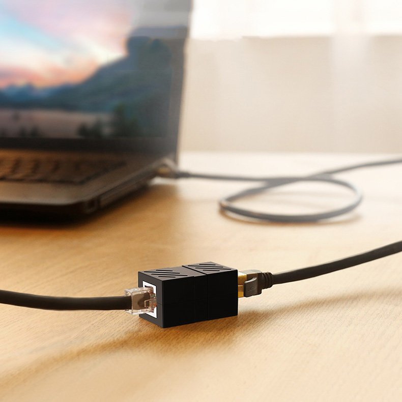 UGREEN NW114 -verkkoadapteri, RJ45 - RJ45, Musta