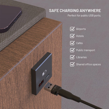 USB-sovitin, Data Lock Fixed, USB-A / USB-C, 2in1, Musta