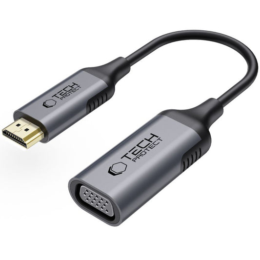 Videoadapteri Tech-Protect Ultraboost, VGA - HDMI, 1080P, Musta