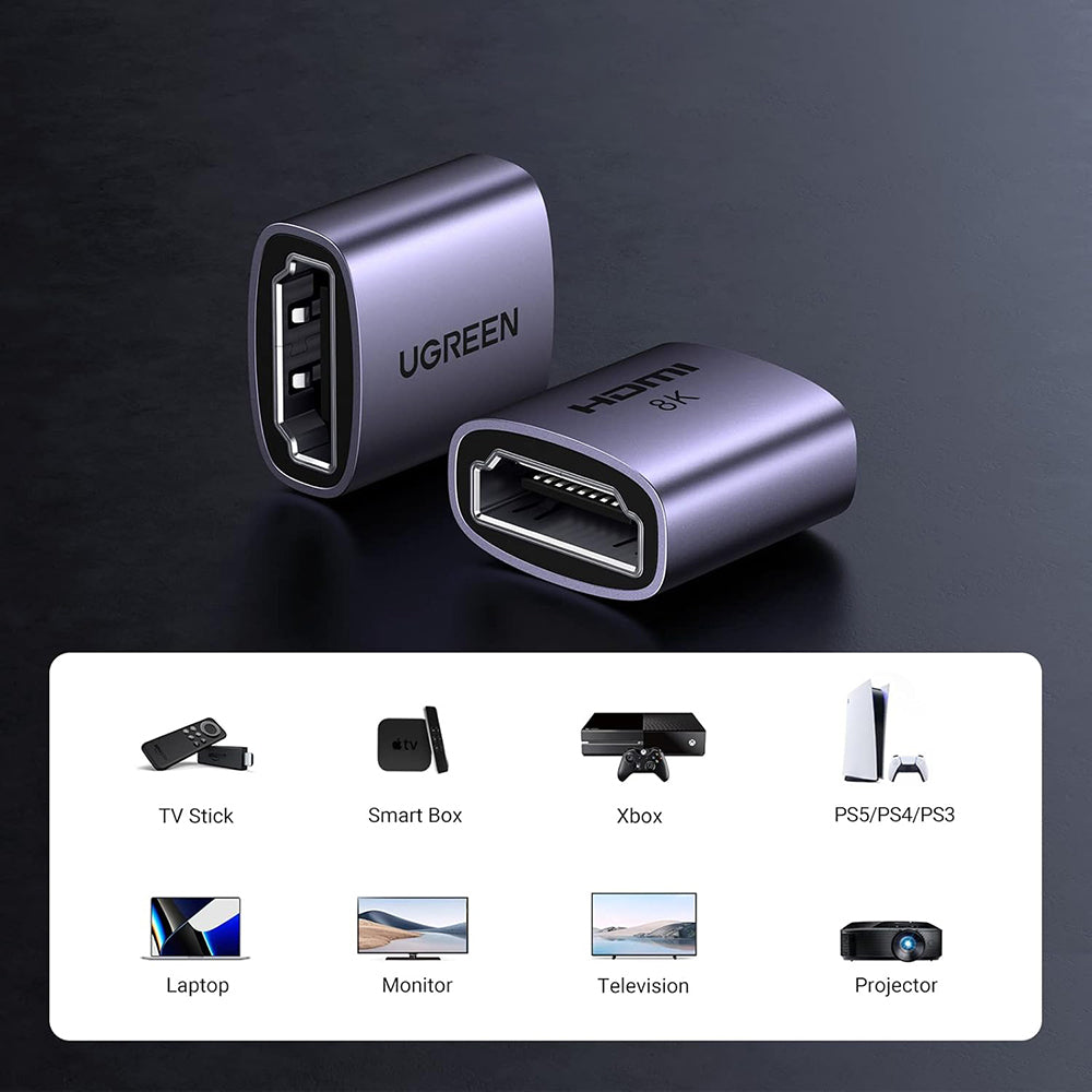 UGREEN HD159 Videoadapteri (90592), HDMI - HDMI, 8K, Harmaa