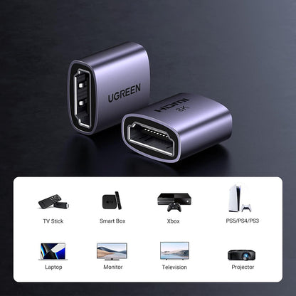UGREEN HD159 Videoadapteri (90592), HDMI - HDMI, 8K, Harmaa