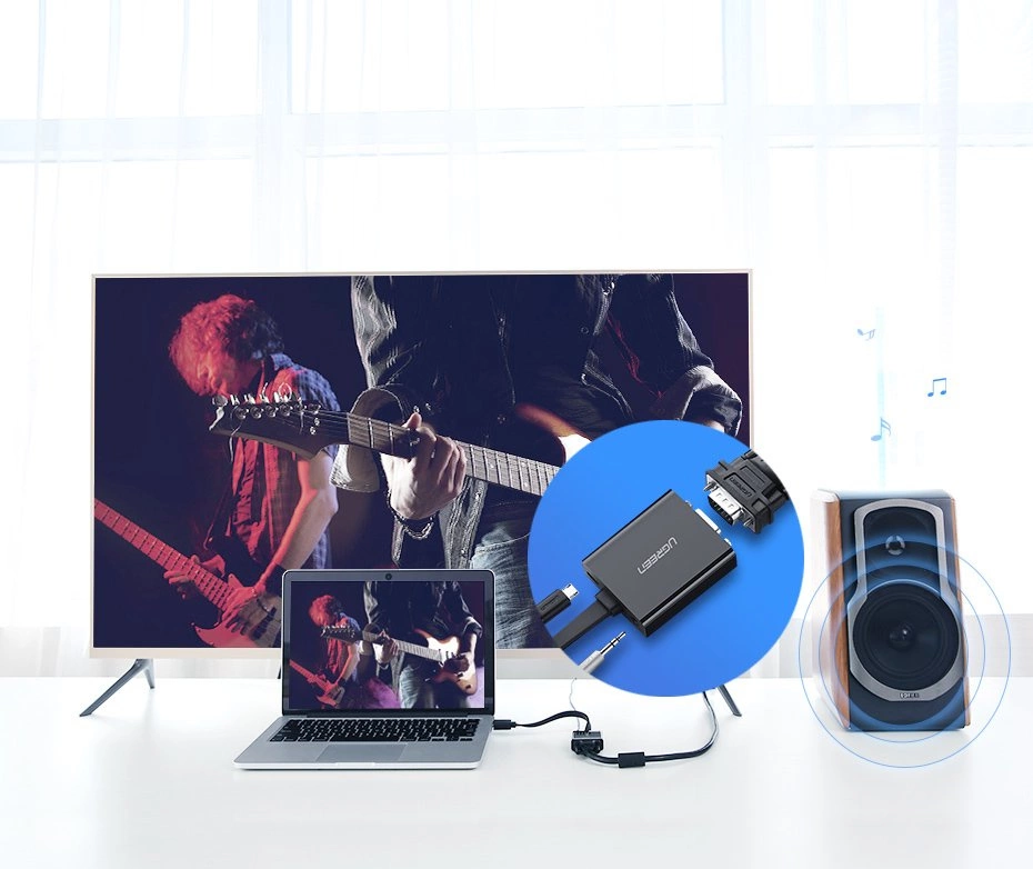 UGREEN MM103 Videoadapteri (40248), HDMI - VGA, 1080P, Musta