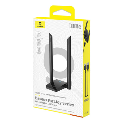 Baseus FastJoy langaton sovitin, kaksikaistainen, Wi-Fi 6, 1300Mbps, musta B01317600111-05 