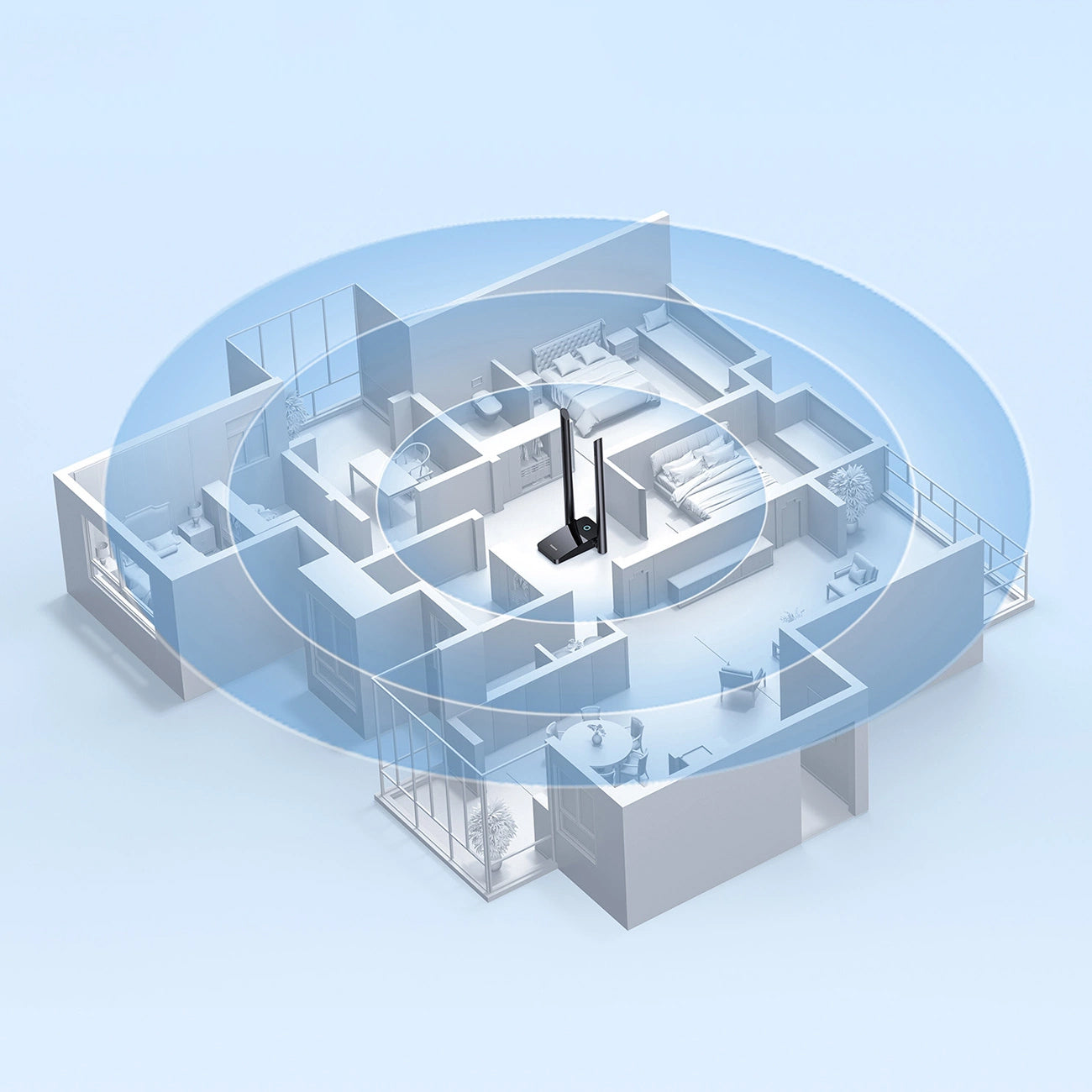 Baseus FastJoy langaton sovitin, kaksikaistainen, Wi-Fi 6, 1300Mbps, musta B01317600111-05 