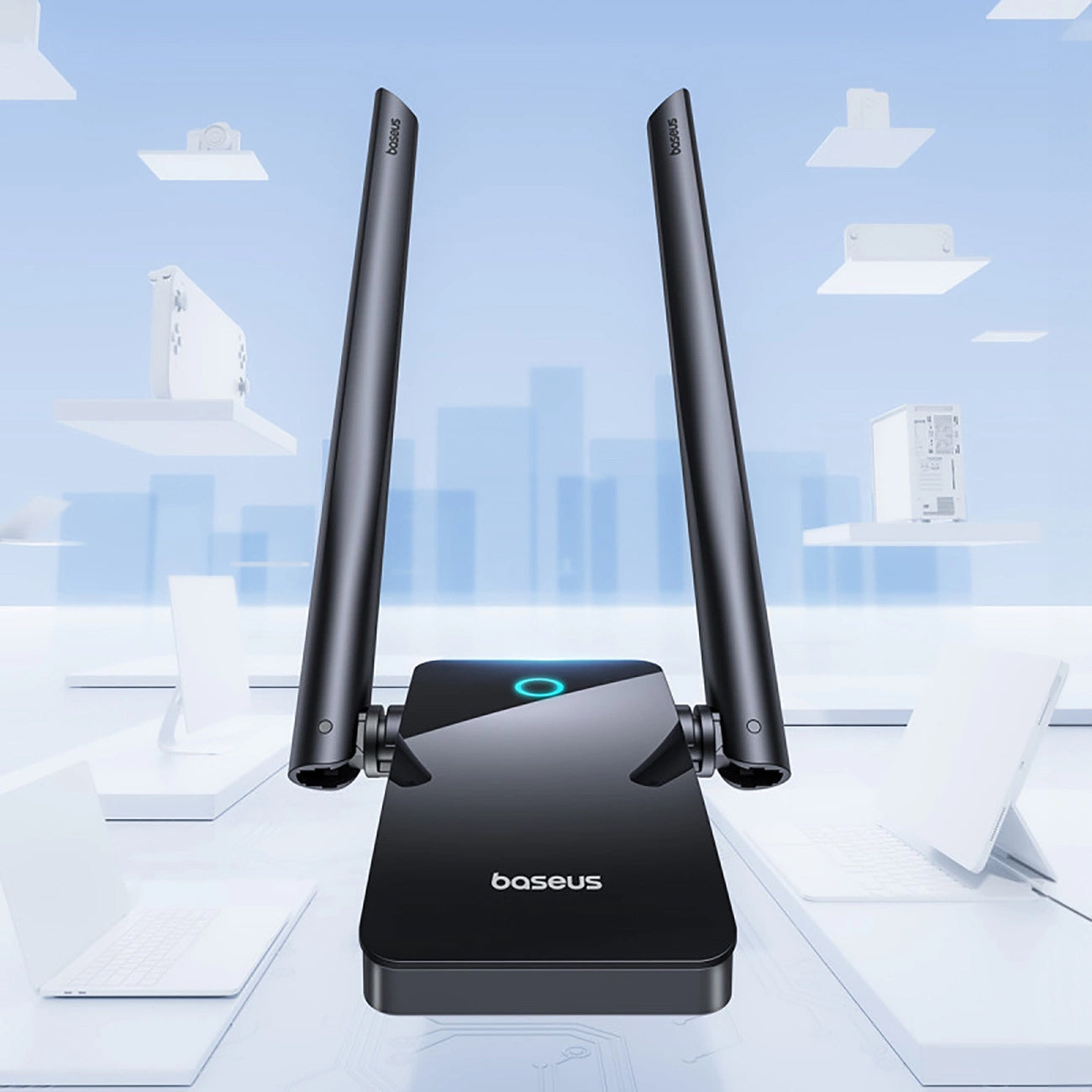 Baseus FastJoy langaton sovitin, kaksikaistainen, Wi-Fi 6, 1300Mbps, musta B01317600111-05 