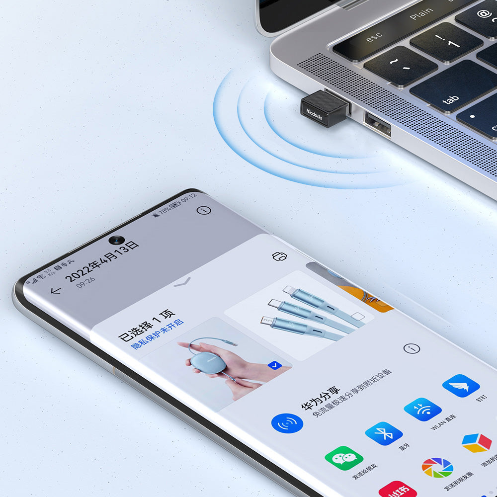 Langaton adapteri McDodo OT-1580, Musta