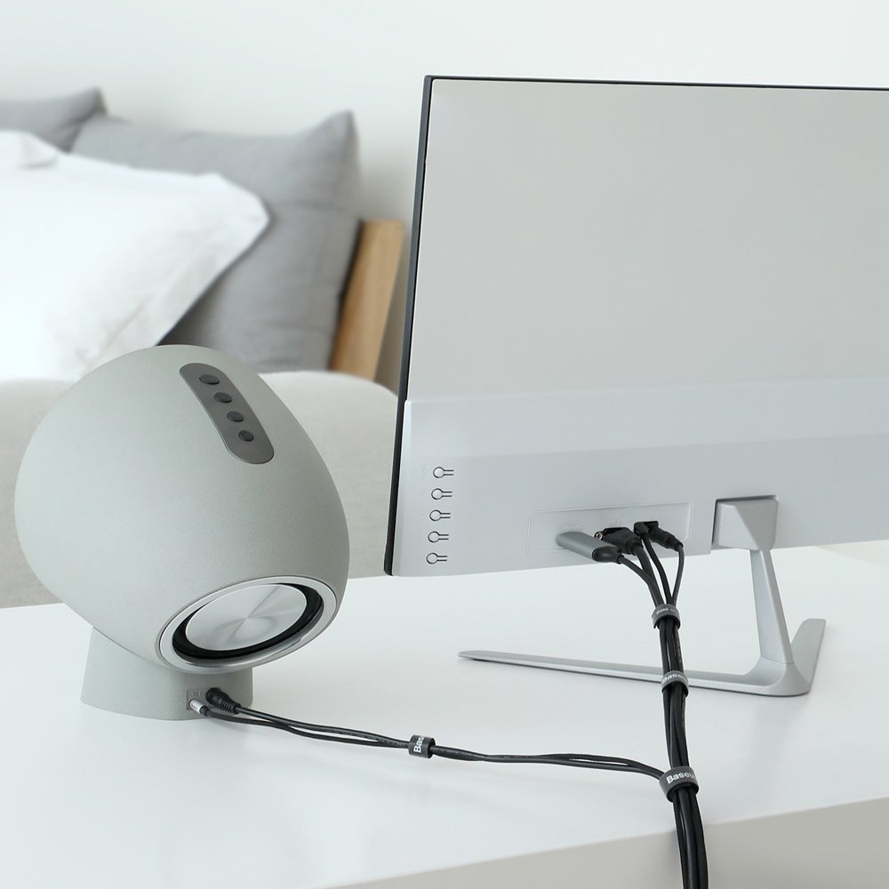 Baseus Circle -kaapelien järjestäjä, Velcro, 3m, Musta ACMGT-F01