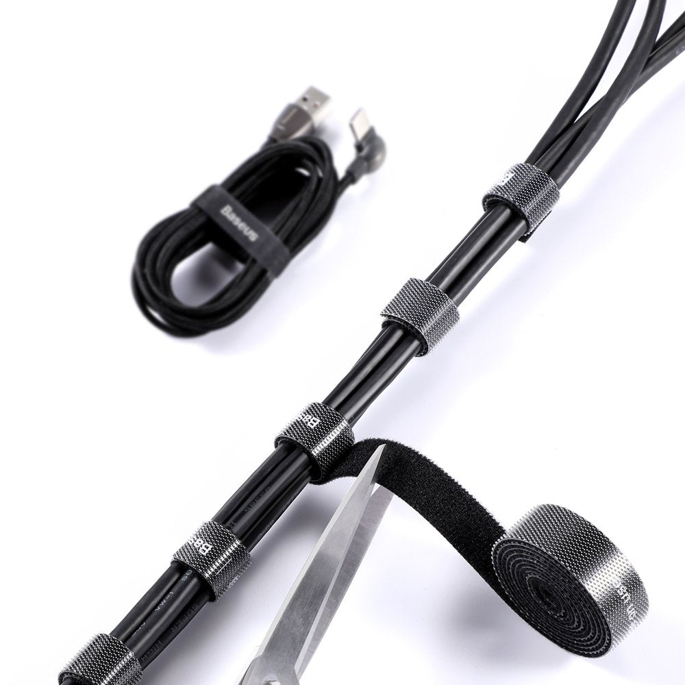 Baseus Circle -kaapelien järjestäjä, Velcro, 3m, Musta ACMGT-F01