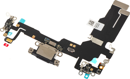 Latausliittimellä varustettu nauha - Mikrofoni Apple iPhone 15, Musta