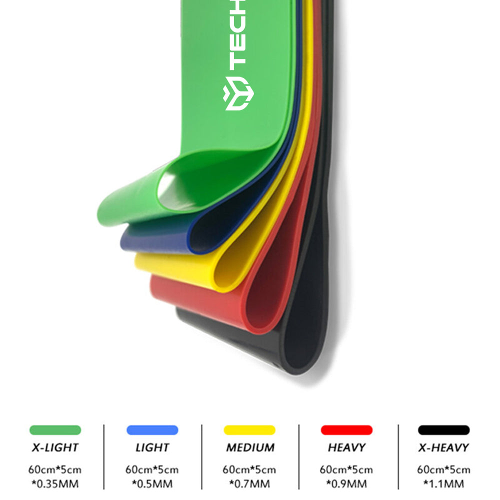 Fitness Techsuit TS-01 Elastic Band, Set of 5 pieces, Multicolor