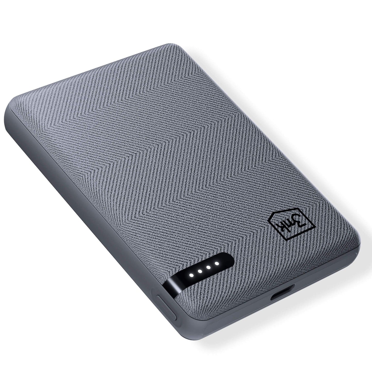 Ulkoinen akku 3MK Pocket, 5000mAh, 12W, 1 x USB-C, Harmaa