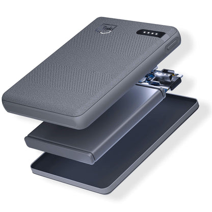 Ulkoinen akku 3MK Pocket, 5000mAh, 12W, 1 x USB-C, Harmaa