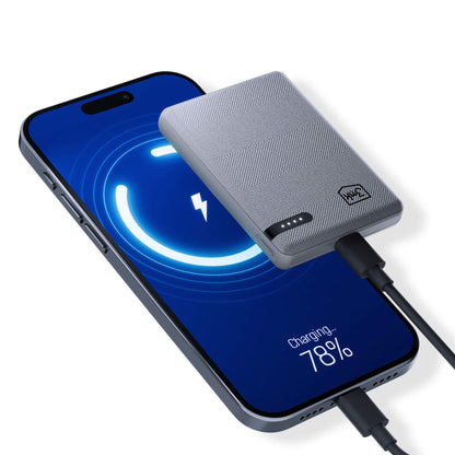 Ulkoinen akku 3MK Pocket, 5000mAh, 12W, 1 x USB-C, Harmaa