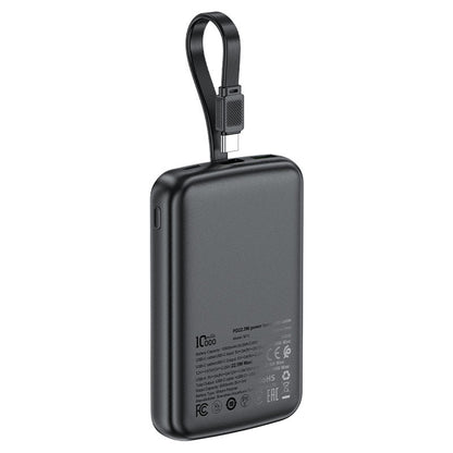 Acefast M13 External Battery, 10000mAh, 22.5W, QC + PD, 1 x USB-A - 2 x USB-C, Black