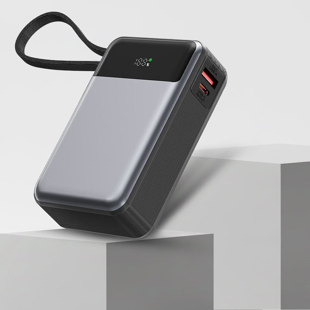 Ulkoinen akku Acefast M21, 20000mAh, 65W, QC + PD, 1 x USB-A - 2 x USB-C, Musta