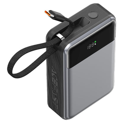 Ulkoinen akku Acefast M21, 20000mAh, 65W, QC + PD, 1 x USB-A - 2 x USB-C, Musta