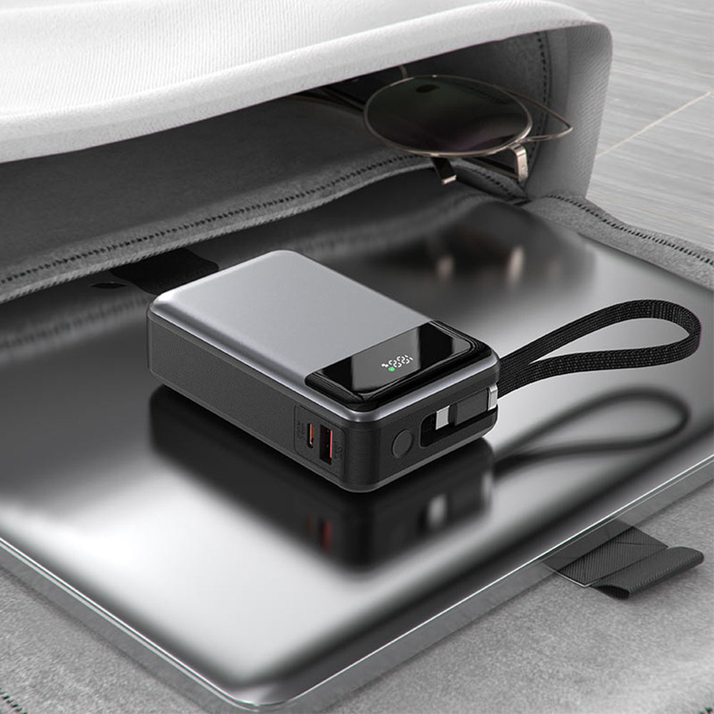Ulkoinen akku Acefast M21, 20000mAh, 65W, QC + PD, 1 x USB-A - 2 x USB-C, Musta