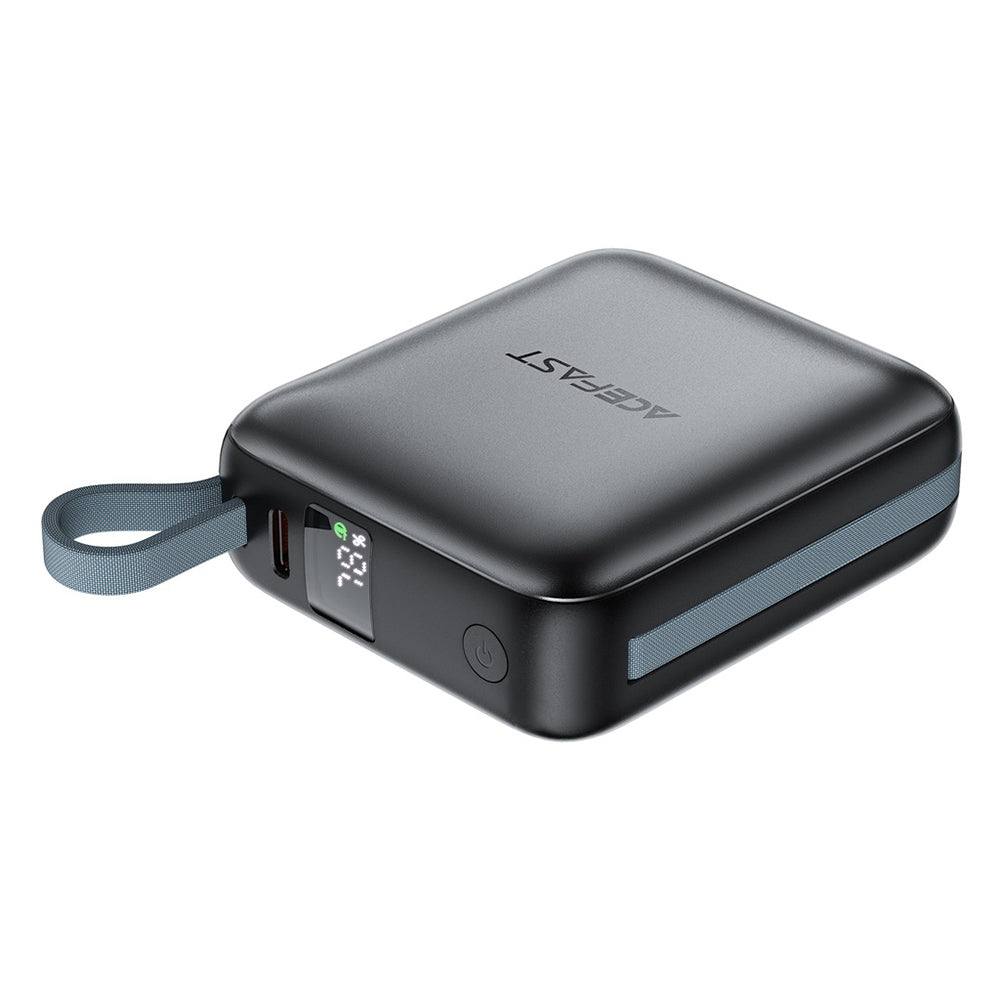 Ulkoinen akku Acefast M23, 10000mAh, 22.5W, QC + PD, 1 x Lightning - 2 x USB-C, Harmaa