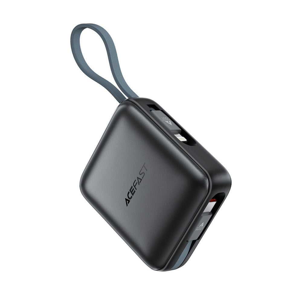 Ulkoinen akku Acefast M23, 10000mAh, 22.5W, QC + PD, 1 x Lightning - 2 x USB-C, Harmaa