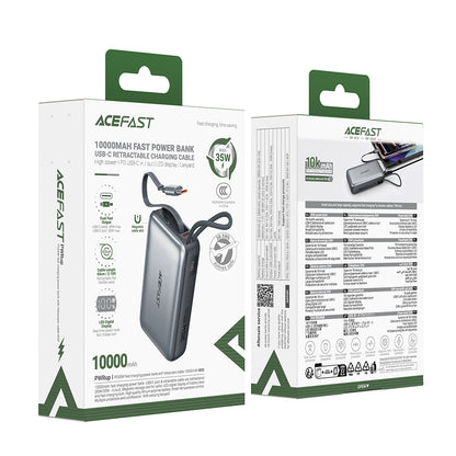 Acefast M32 External Battery, 10000mAh, 35W, PD, 2 x USB-C, Gray
