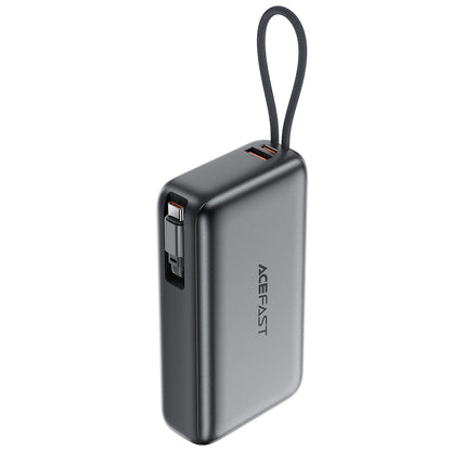 Ulkoinen akku Acefast M34, 20000mAh, 45W, QC + PD, 1 x USB-A - 2 x USB-C, Harmaa