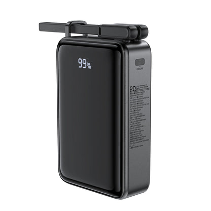 Ulkoinen akku Acefast M4, 20000mAh, 67W, PD, 1 x USB-A - 2 x USB-C, Musta