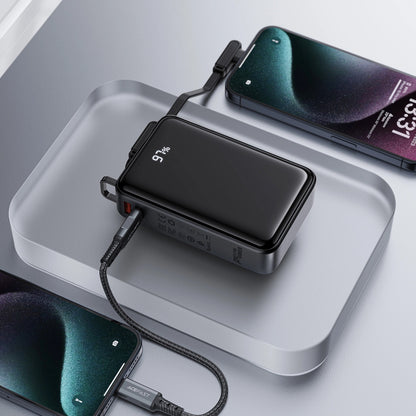 Ulkoinen akku Acefast M4, 20000mAh, 67W, PD, 1 x USB-A - 2 x USB-C, Musta