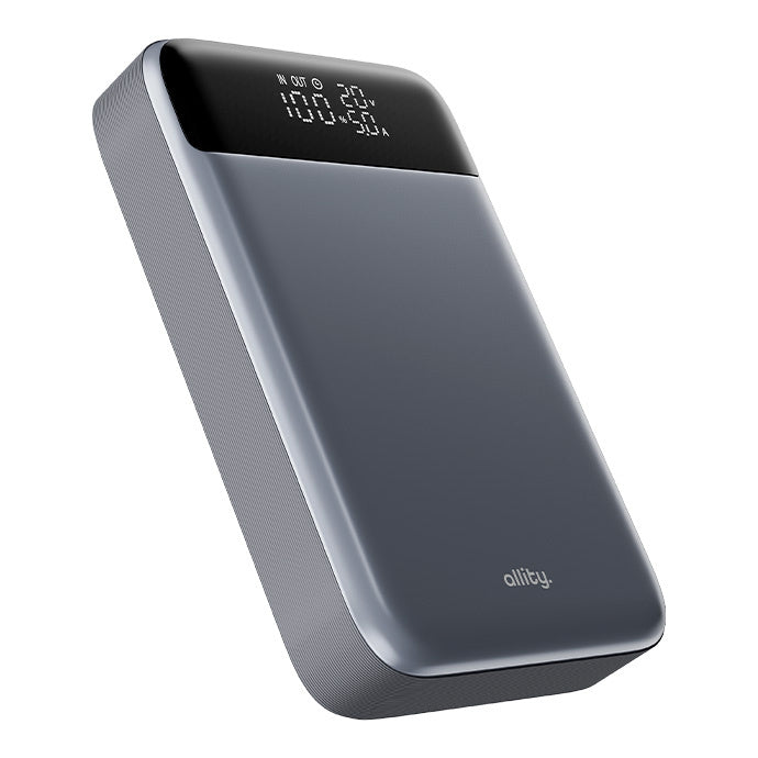 Allity External Battery. APB-200 PocketPower, 19200mAh, 130W, QC + PD, 1 x USB-A - 2 x USB-C, Gray