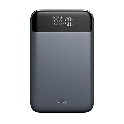 Allity External Battery. APB-200 PocketPower, 19200mAh, 130W, QC + PD, 1 x USB-A - 2 x USB-C, Gray