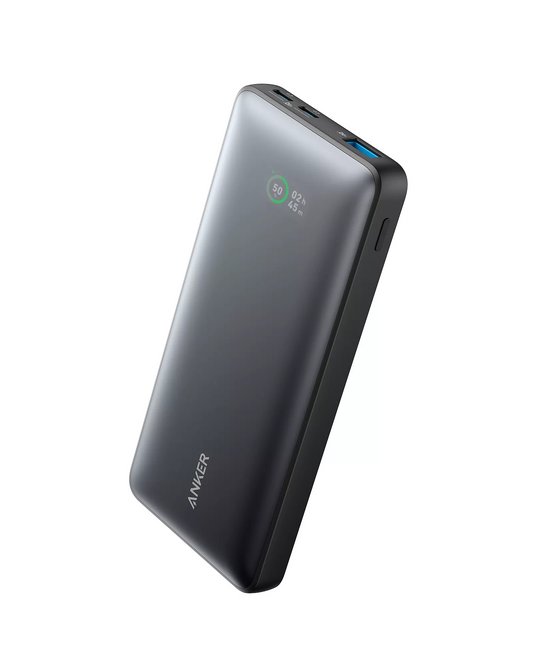Anker 533 PowerCore ulkoinen akku, 10000mAh, 25W, QC + PD, 1 x USB-A - 2 x USB-C, Musta A1249G11