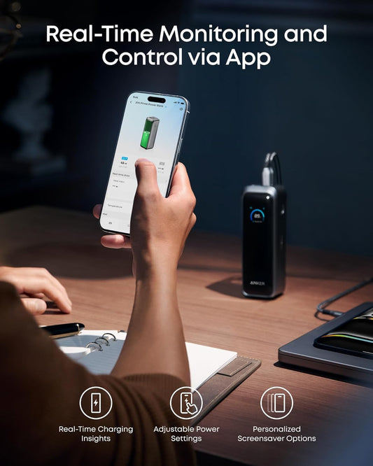 Anker Prime Ulkoinen Akku, 20100mAh, 220W, QC + PD, 1 x USB-A - 2 x USB-C, Musta A110BH11