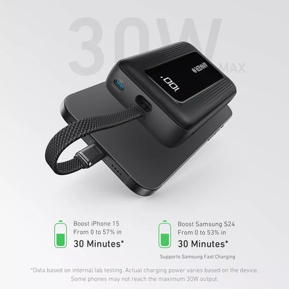 Anker Zolo ulkoinen akku, 20000mAh, 30W, QC + PD, 1 x USB-A - 2 x USB-C, Musta, Uudelleensuljettu A1689H11