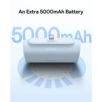 Ulkoinen akku Baseus Compact, 5000mAh, 20W, PD, 1 x Lightning - 1 x USB-C, Sininen P10068307313-00