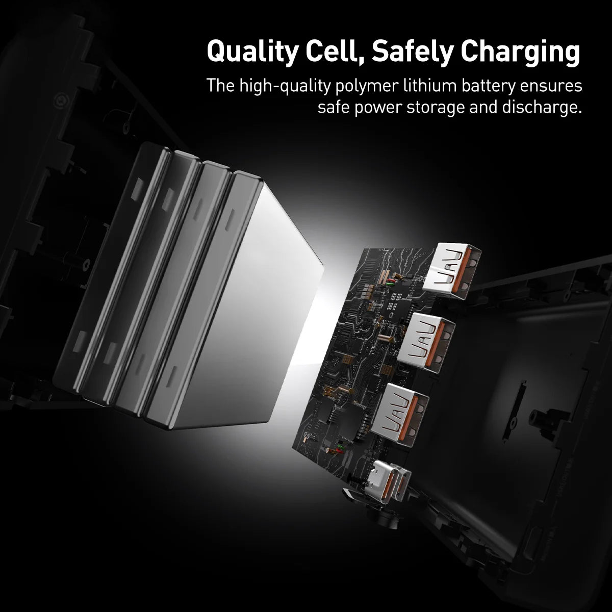 Baseus Adaman ulkoinen akku, 40000mAh, 22.5W, QC + PD, 1 x USB-C - 3 x USB-A, Musta