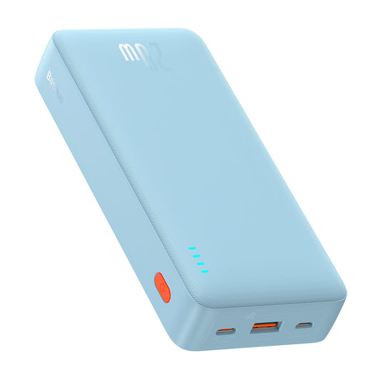 Baseus Airpow Ulkoinen Akku, 20000mAh, 20W, QC + PD, 1 x USB-A - 1 x USB-C, Sininen P10022804313-00