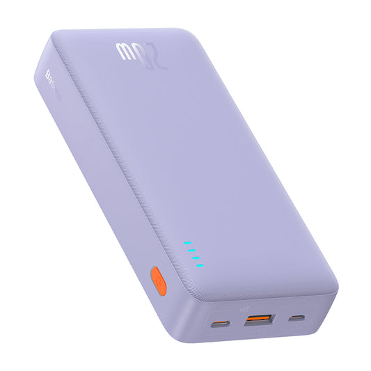 Ulkoinen akku Baseus Airpow, 20000mAh, 20W, QC + PD, 1 x USB-A - 1 x USB-C, Violetti P10022804513-00