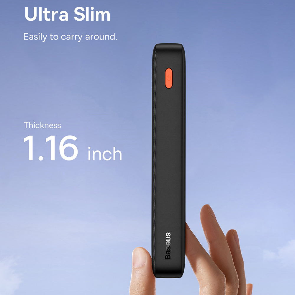 Ulkoinen akku Baseus Airpow, 20000mAh, 20W, QC + PD, 1 x USB-A - 1 x USB-C, Musta P10022804113-00