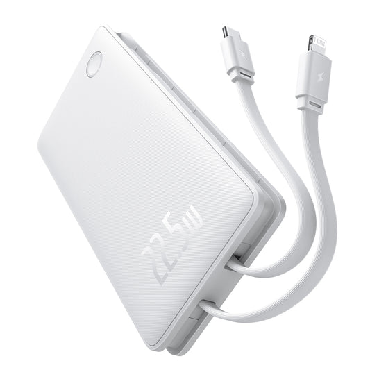 Baseus Airpow Lite ulkoinen akku, 10000mAh, 22.5W, QC + PD, 1 x Lightning - 1 x USB-A - 2 x USB-C, Valkoinen P10067501213-00