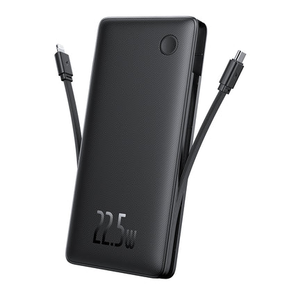 Baseus Airpow Lite -ulkoinen akku, 10000mAh, 22.5W, QC + PD, 1 x Lightning - 1 x USB-A - 2 x USB-C, Musta P10067501123-00
