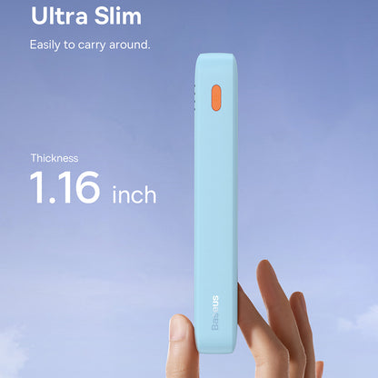 Baseus Airpow Ulkoinen Akku, 20000mAh, 20W, QC + PD, 1 x USB-A - 1 x USB-C, Sininen P10022804313-00