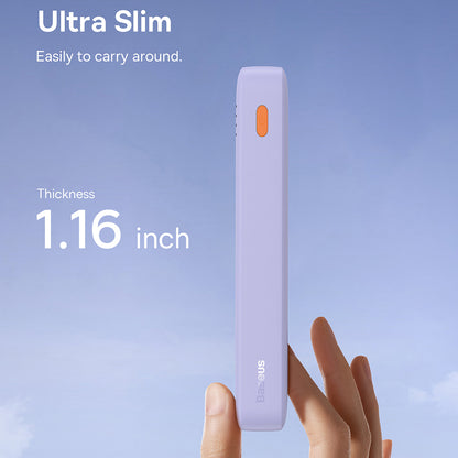 Ulkoinen akku Baseus Airpow, 20000mAh, 20W, QC + PD, 1 x USB-A - 1 x USB-C, Violetti P10022804513-00